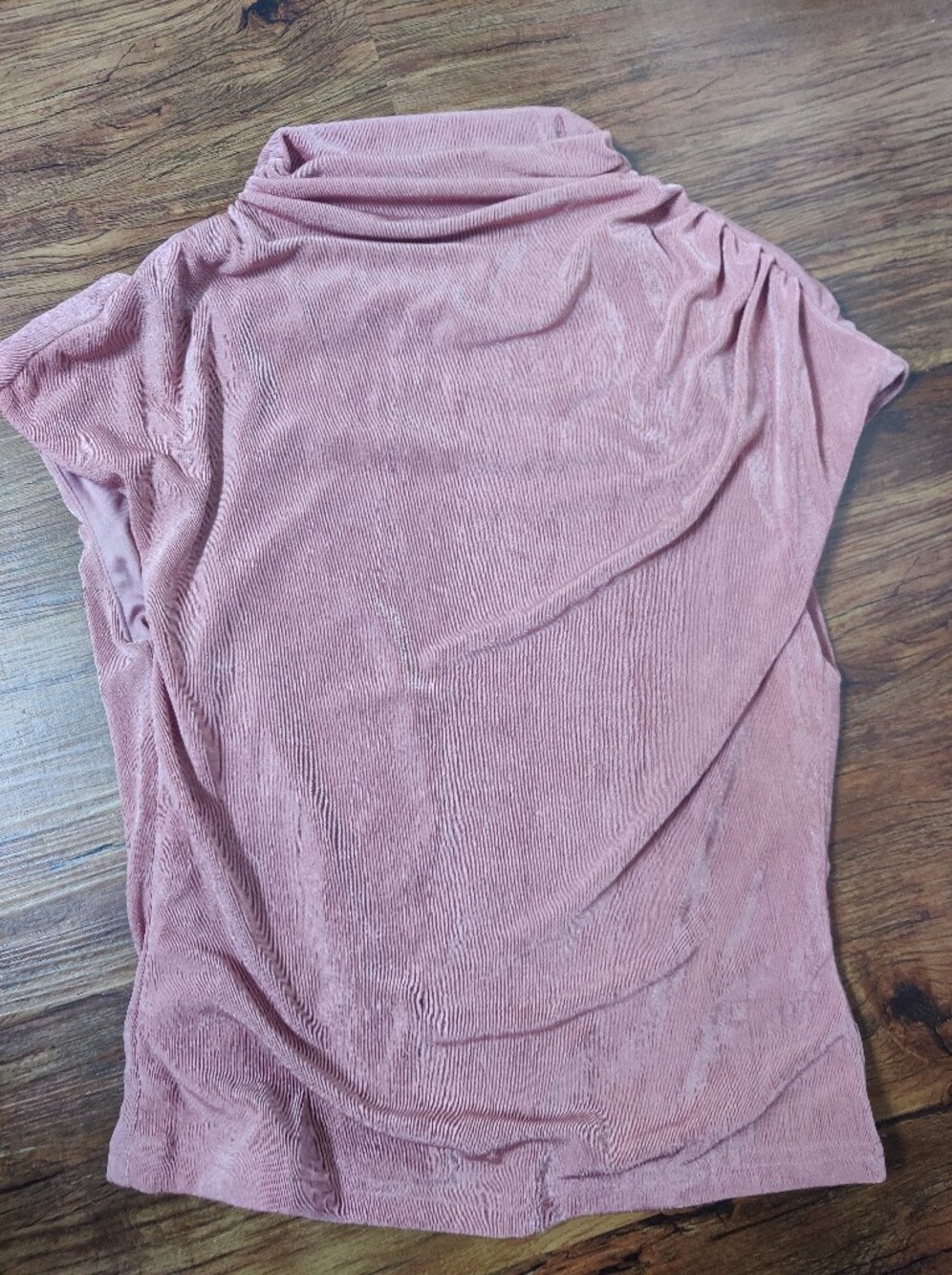 Blush Dusty Rose Short-Sleeve Mock Neck Top